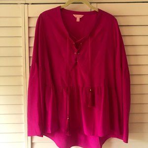 Lilly Pulitzer Milan Magenta Silk Blouse